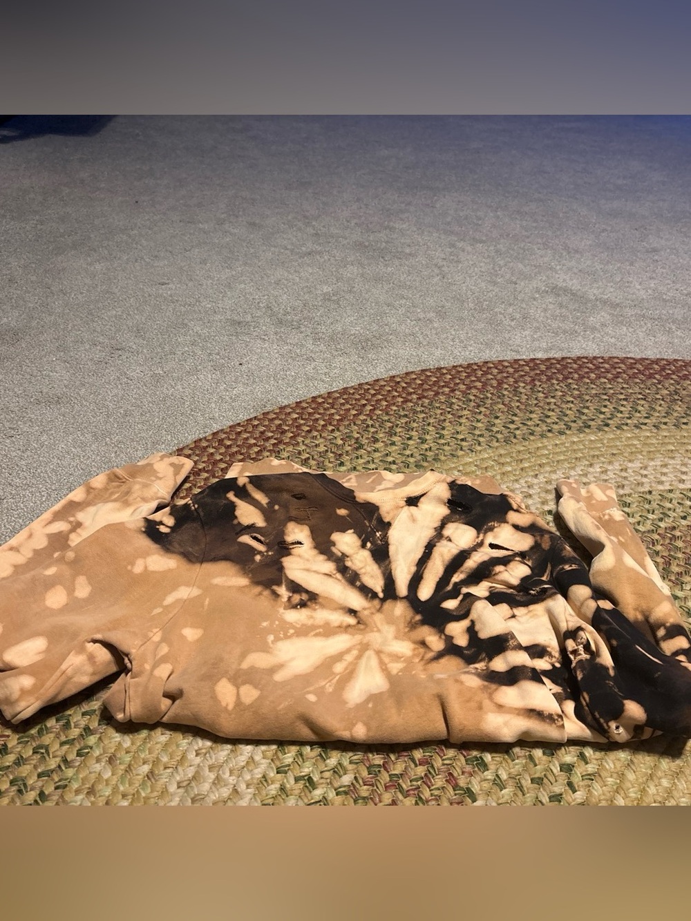Womens Tie-Dye Pullover Hoodie - Brown & Black